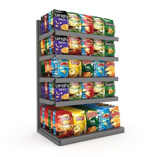 3D cips store 02 Low-poly 3D model
