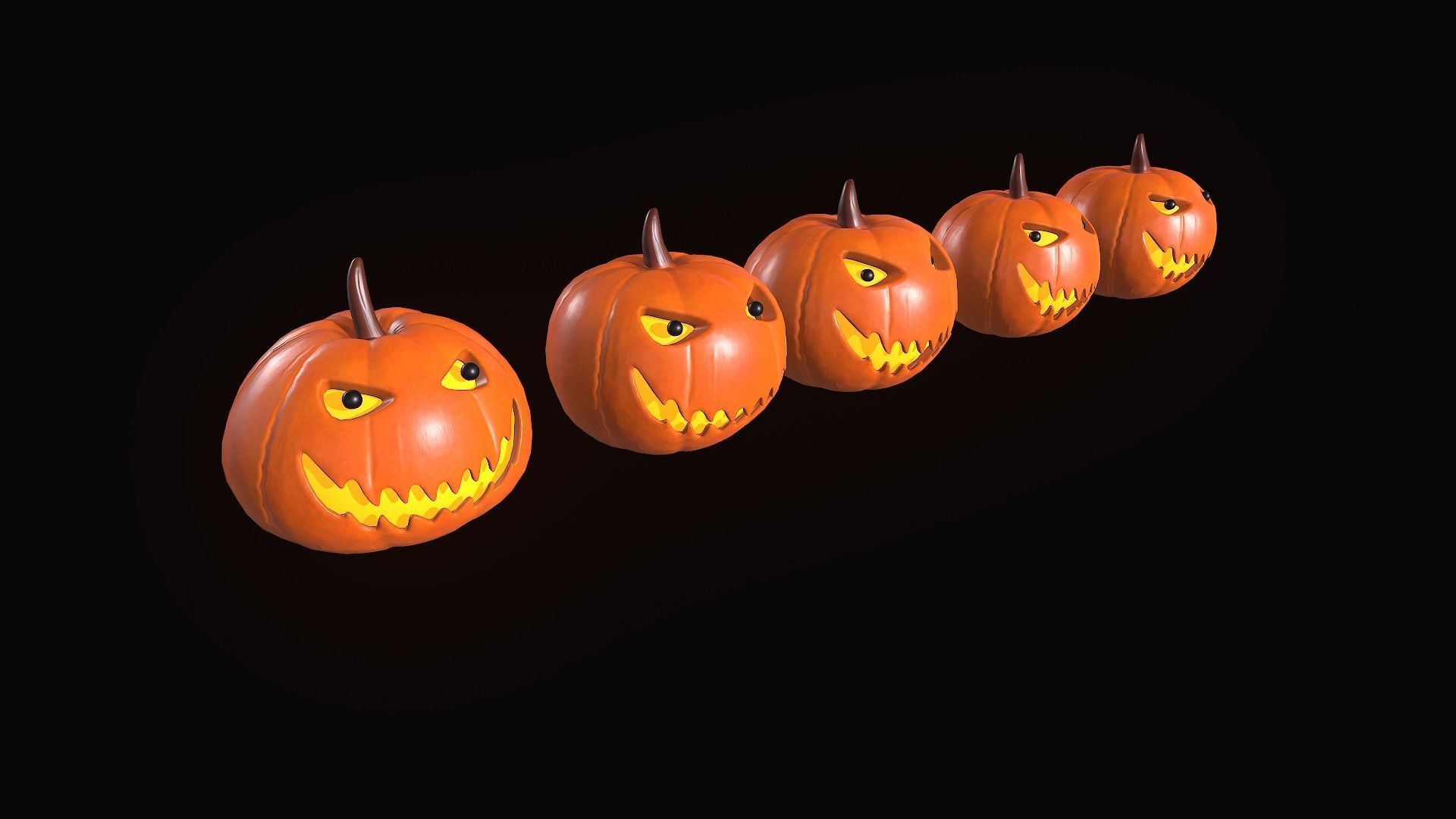 Pumpkin Halloween 3D model_3