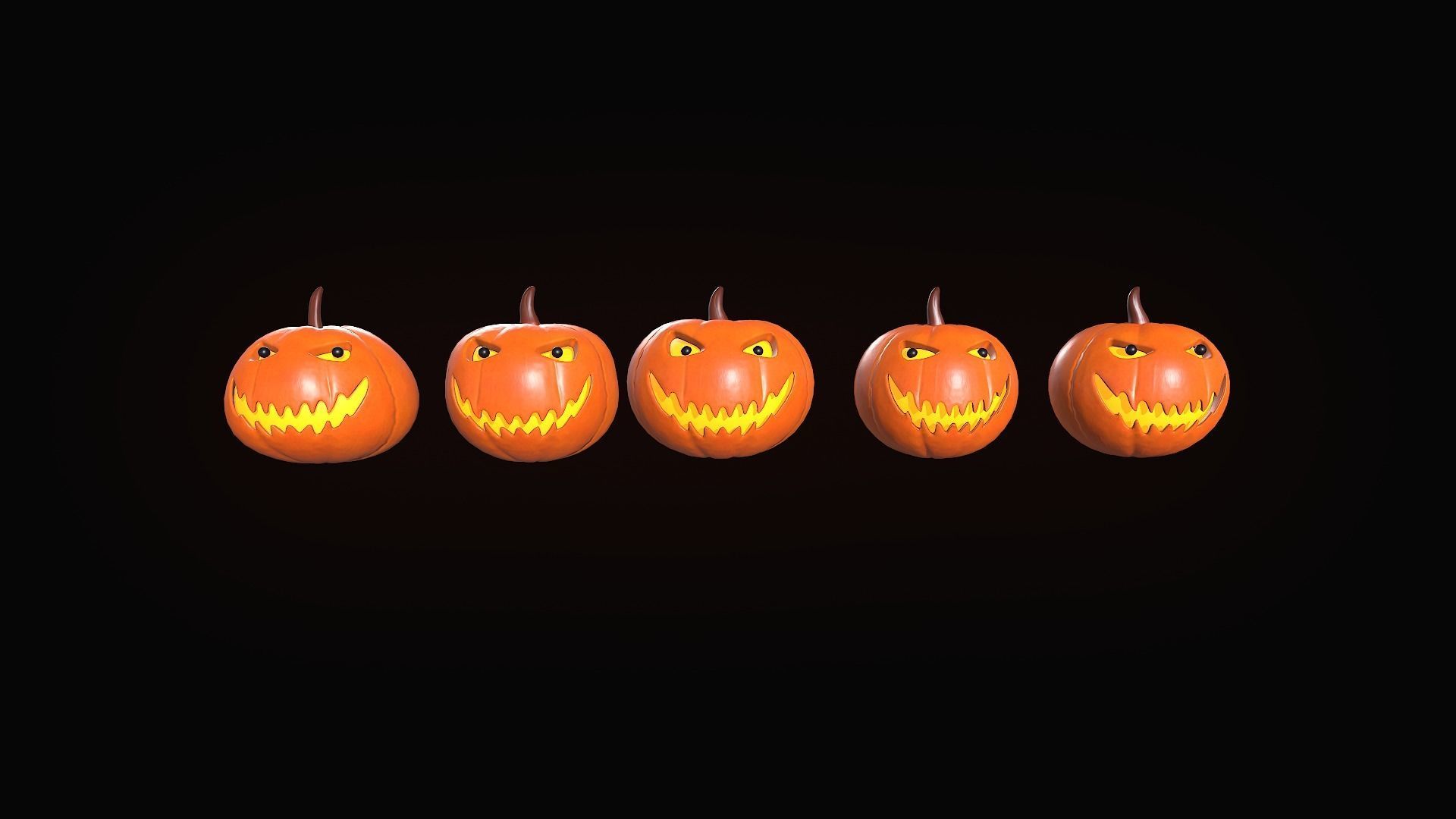 Pumpkin Halloween 3D model_2
