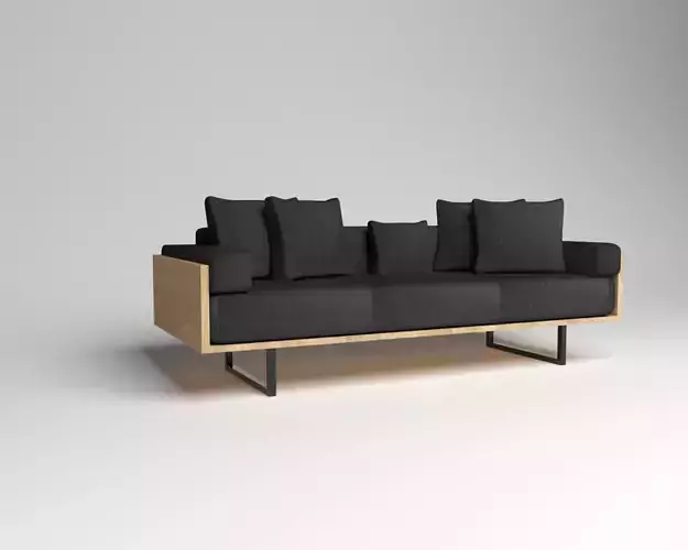 3d chair furniture wood Low-poly 3D model