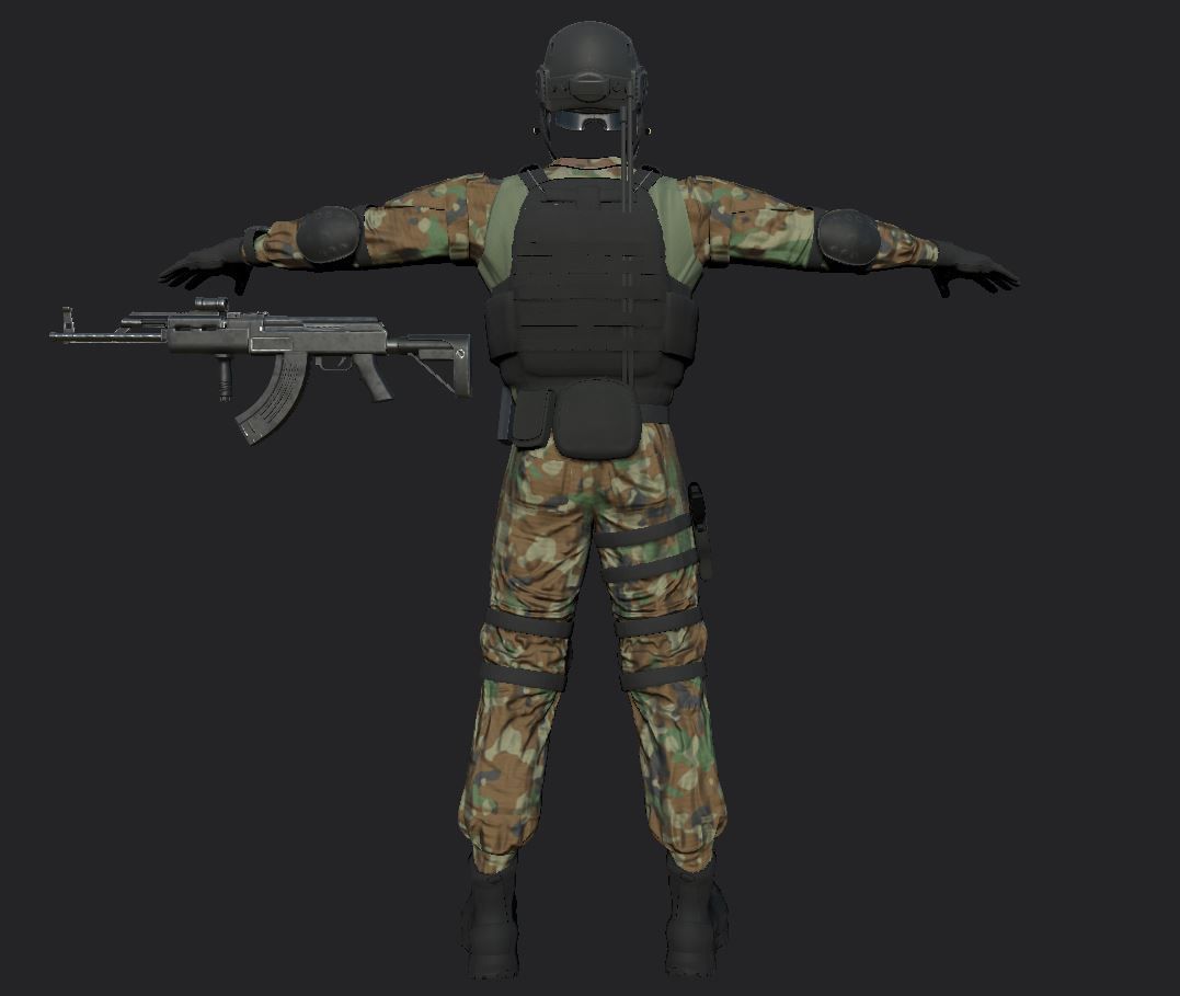 Solider South East Asia Low-poly 3D model_6