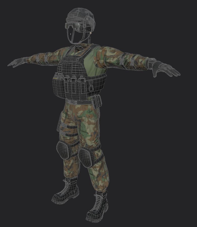 Solider South East Asia Low-poly 3D model_11