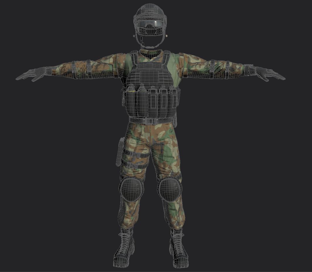 Solider South East Asia Low-poly 3D model_10