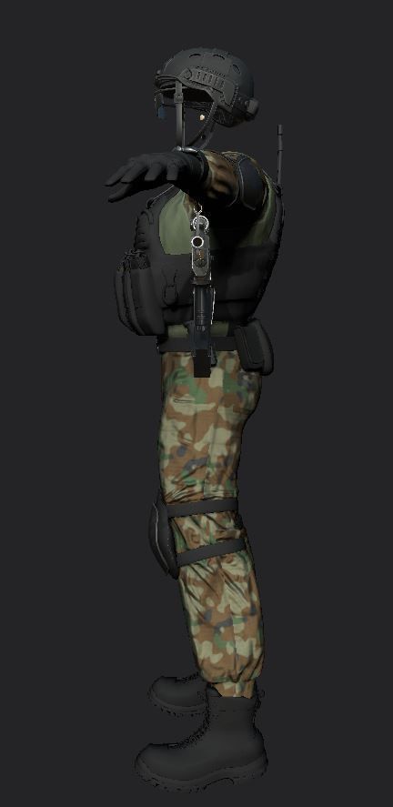 Solider South East Asia Low-poly 3D model_5