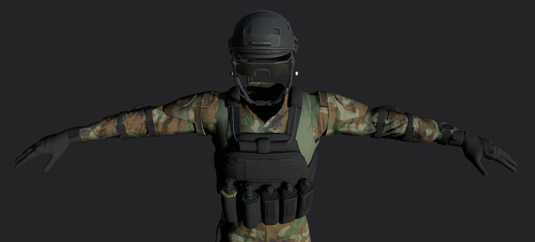 Solider South East Asia Low-poly 3D model_9