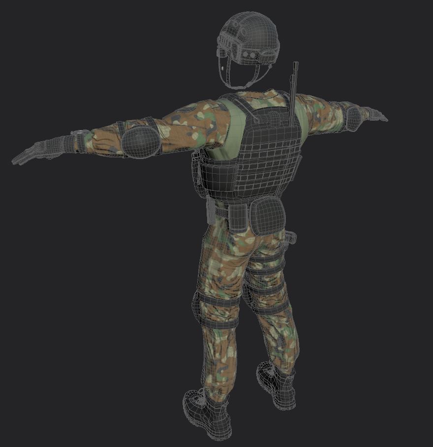 Solider South East Asia Low-poly 3D model_12