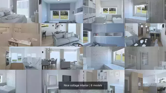 Nice cottage interior 3D Model Collection