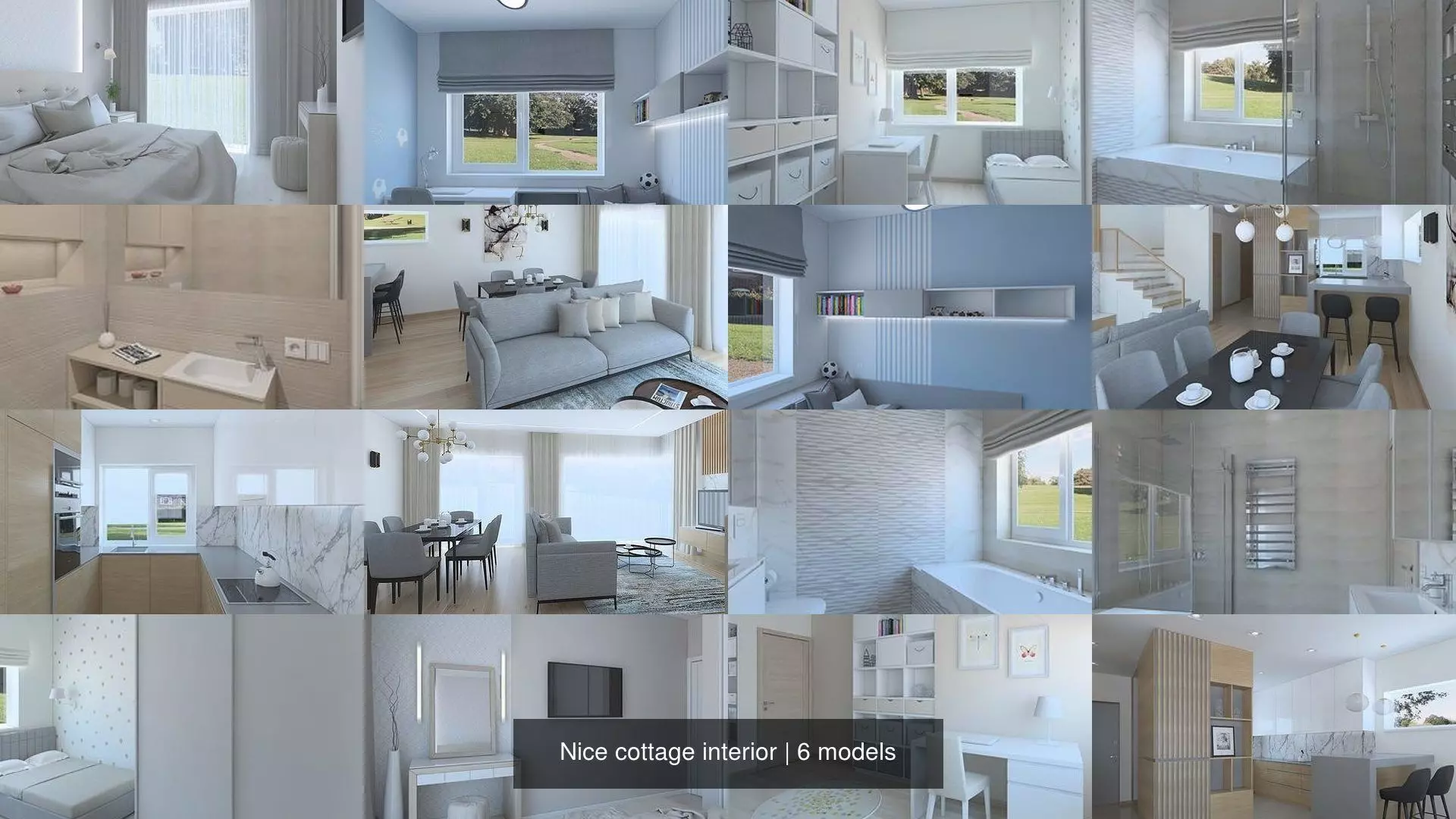 Nice cottage interior 3D Model Collection_0