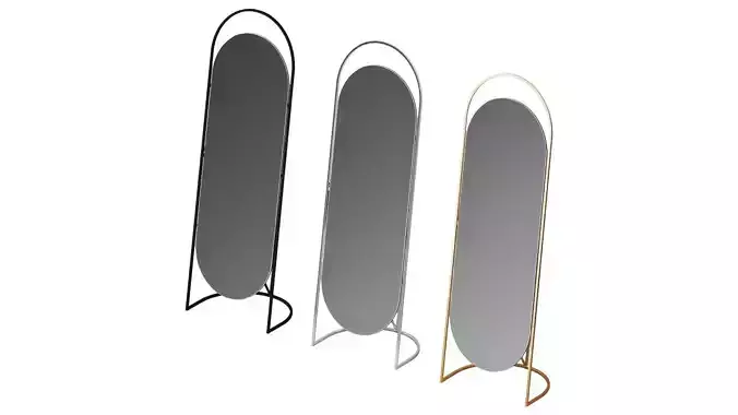 Folded Ellipse Standing Mirror