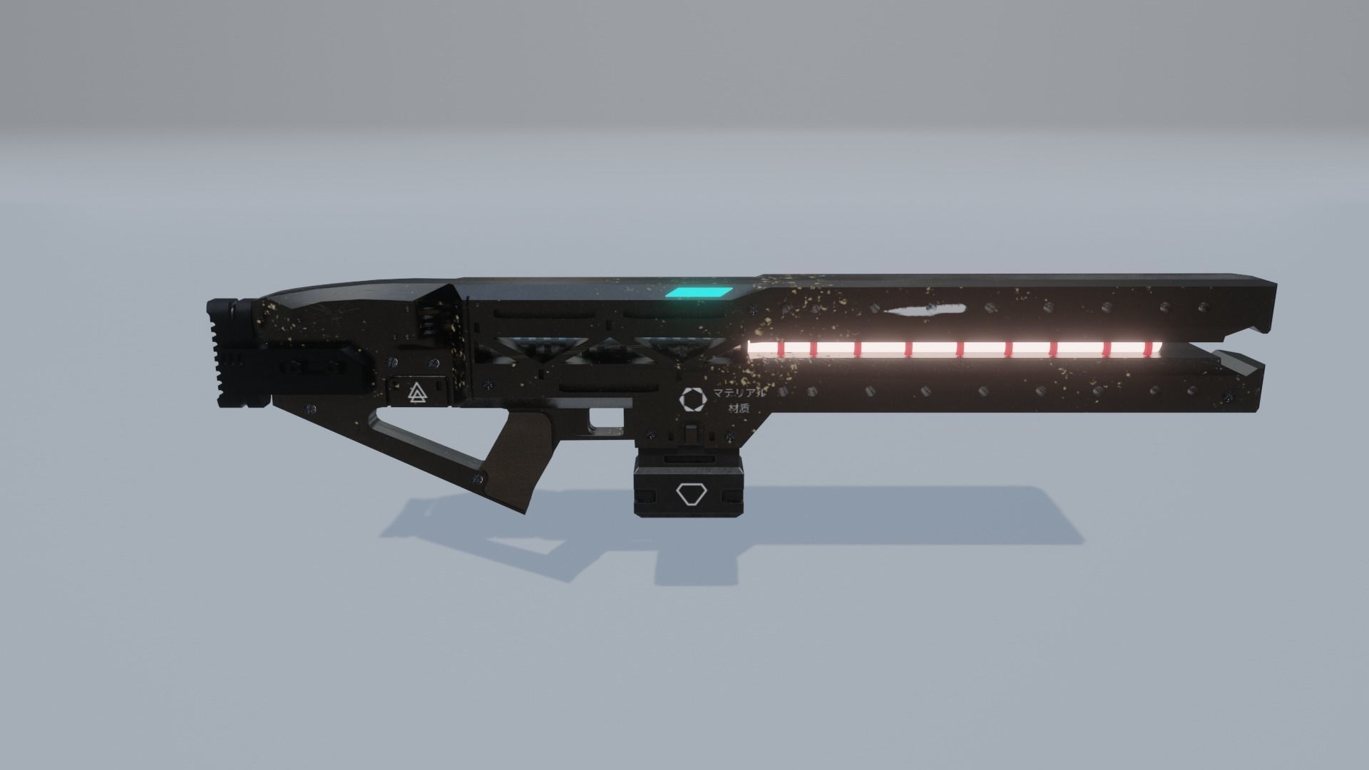 Sci-Fi RailGun Free low-poly 3D model_1