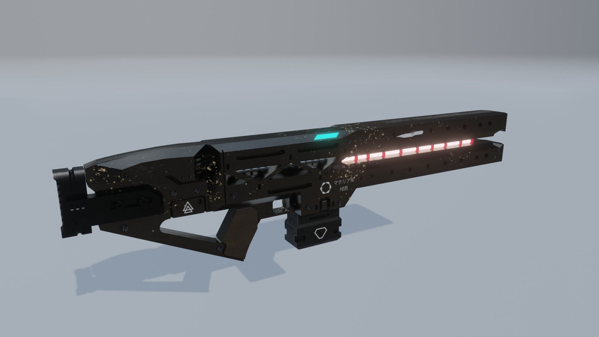 Sci-Fi RailGun Free low-poly 3D model_2