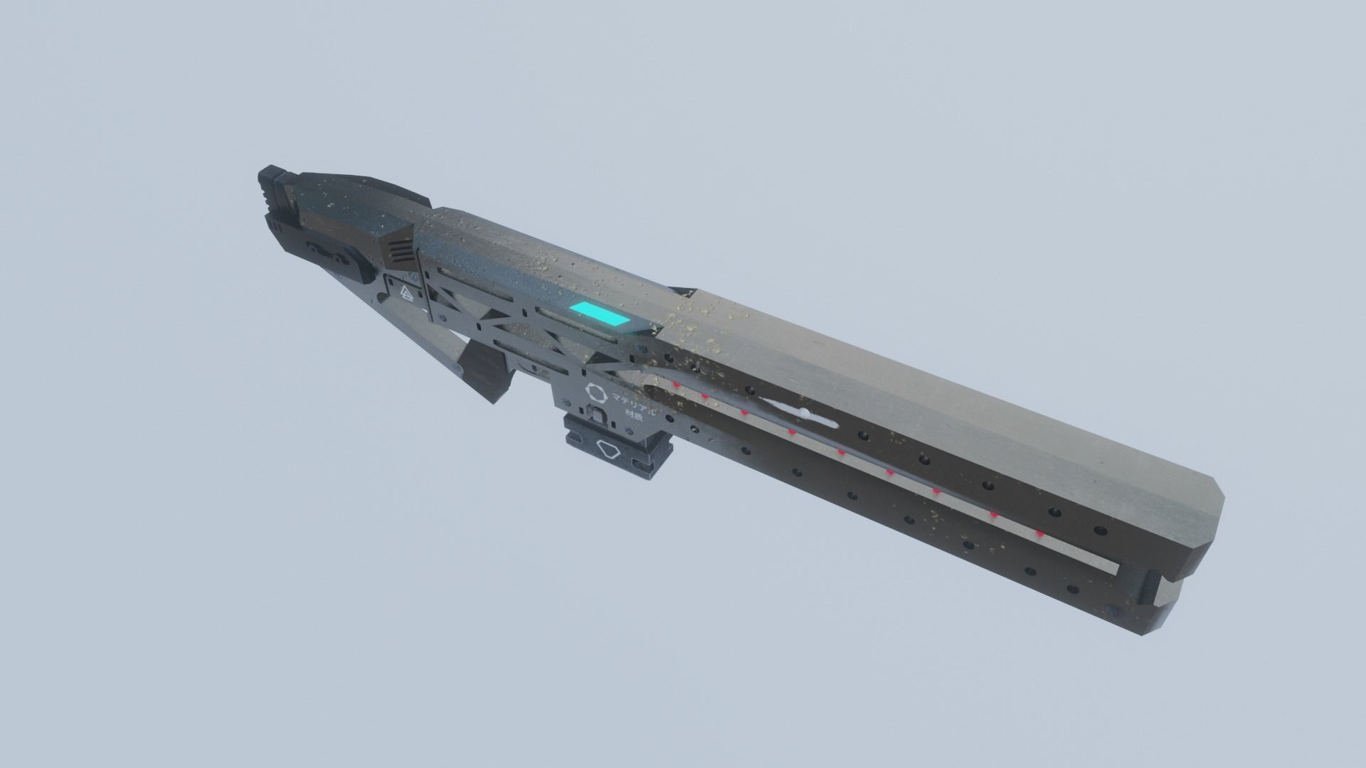 Sci-Fi RailGun Free low-poly 3D model_3