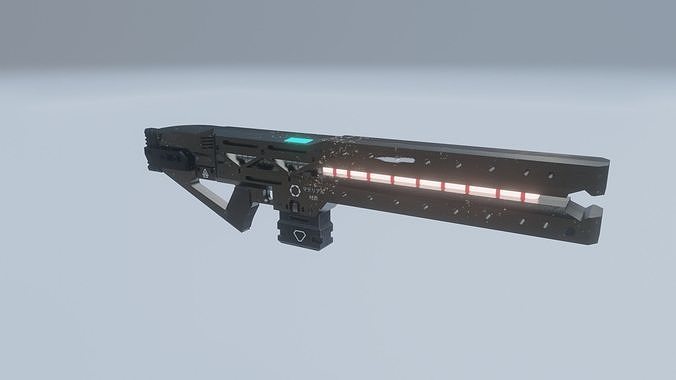 Sci-Fi RailGun Free low-poly 3D model