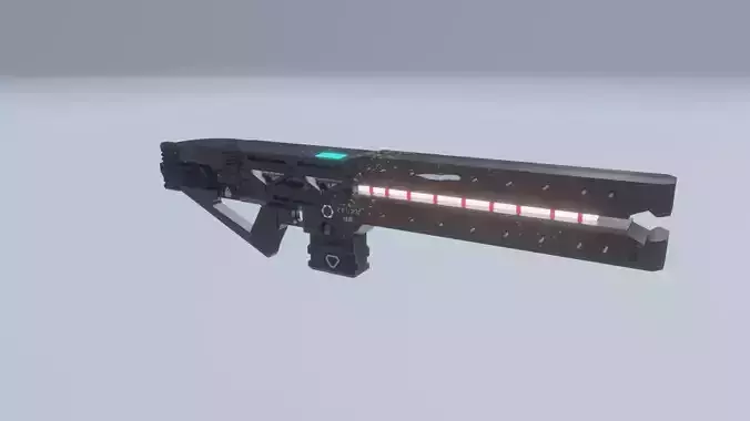 Sci-Fi RailGun Free low-poly 3D model