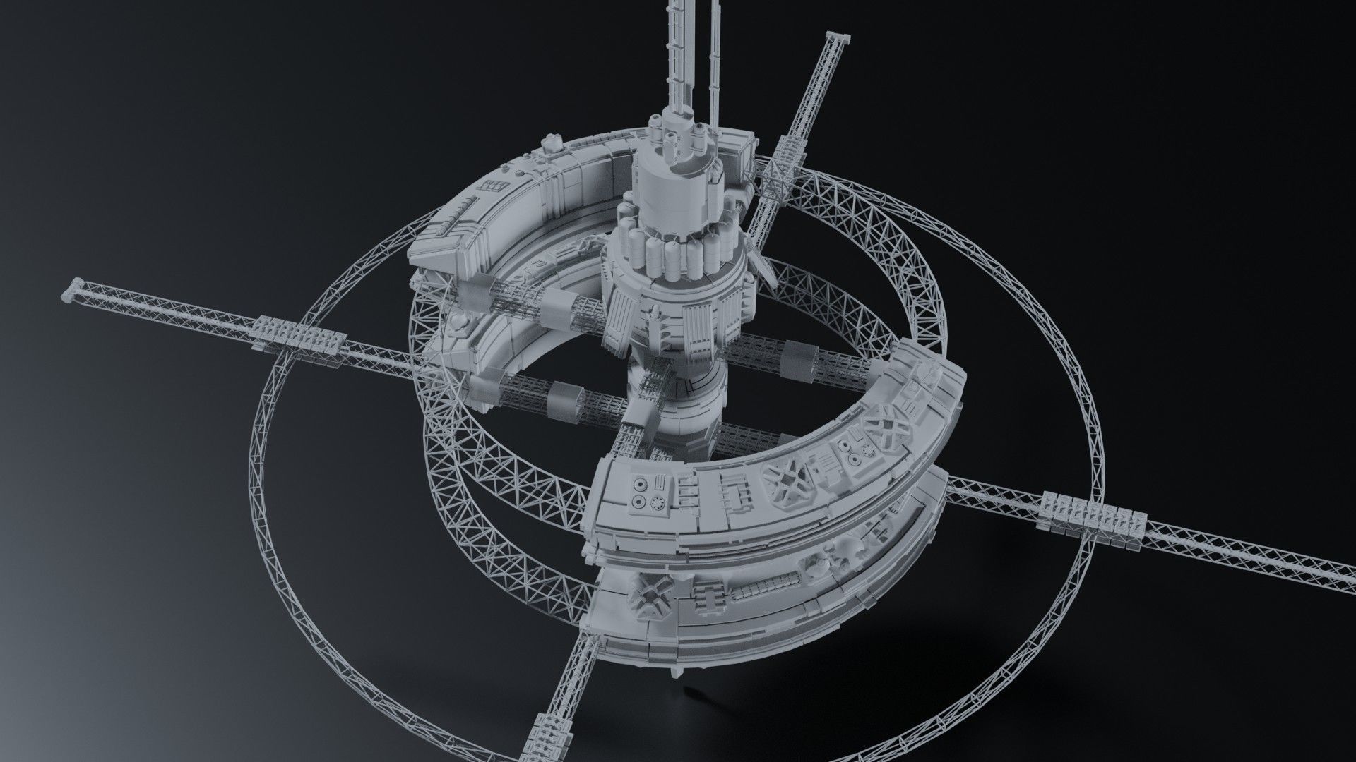 Space Station and Debris 3D model_4