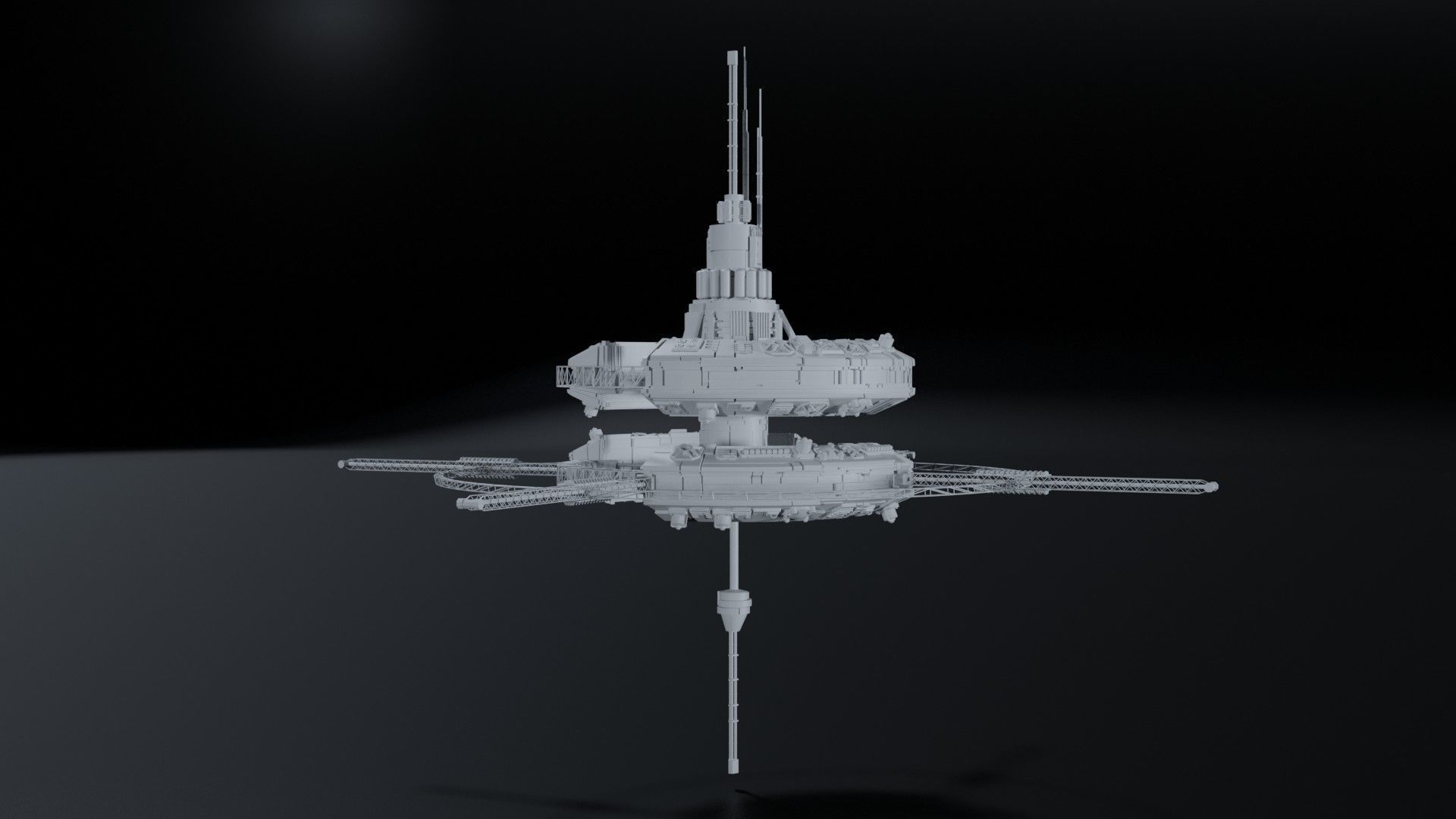 Space Station and Debris 3D model_6