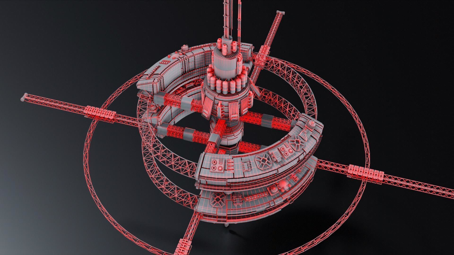 Space Station and Debris 3D model_5