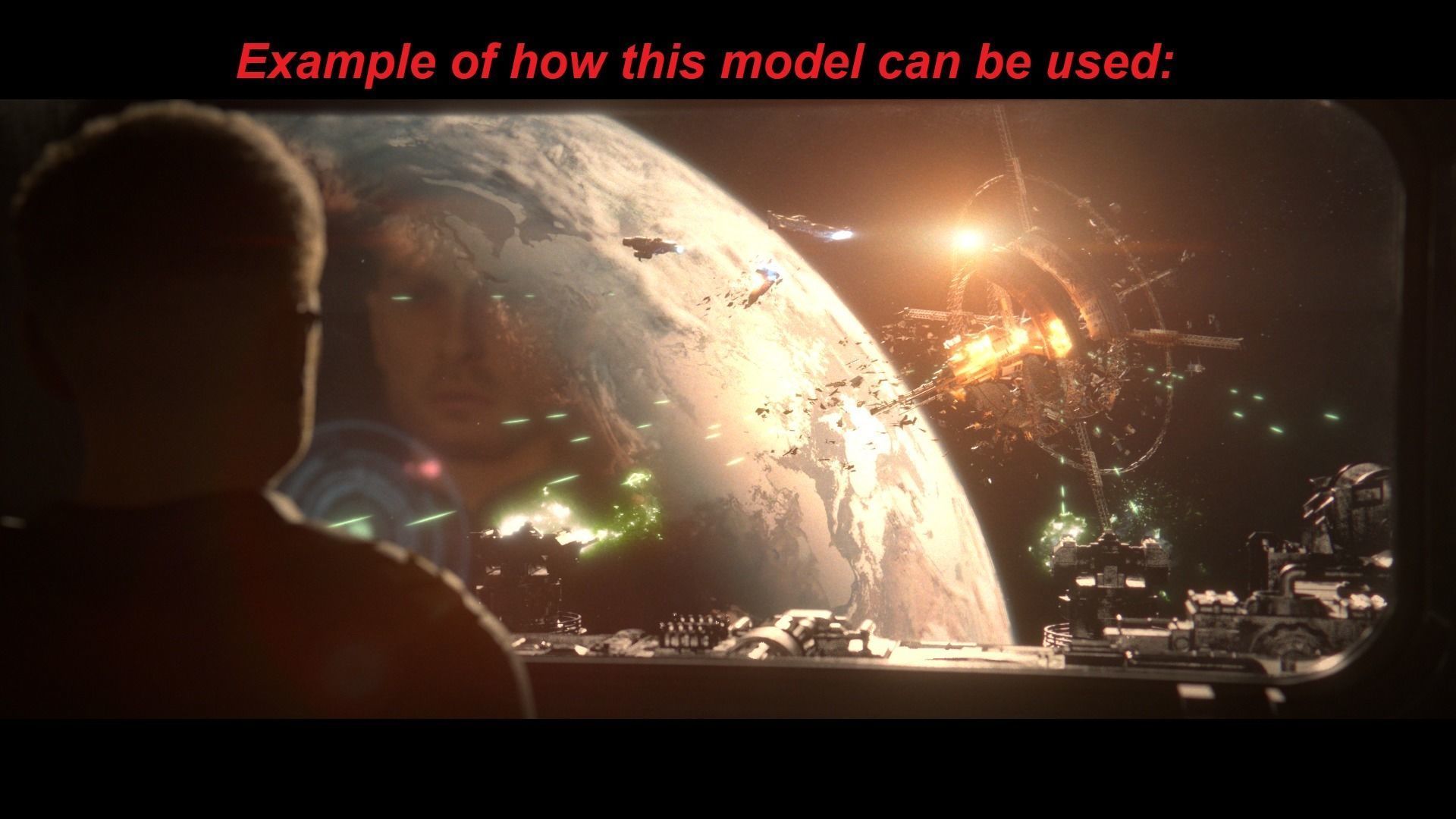 Space Station and Debris 3D model_1