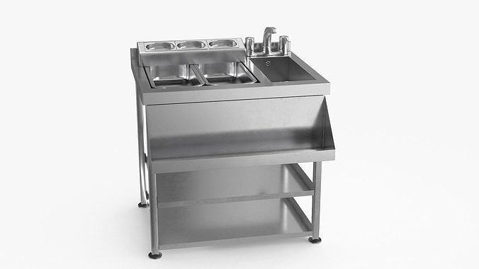 Under Bar Cocktail Station Low-poly 3D model 2