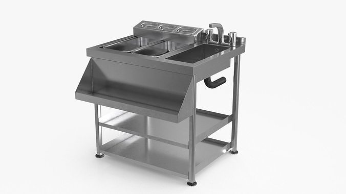 Under Bar Cocktail Station Low-poly 3D model 3