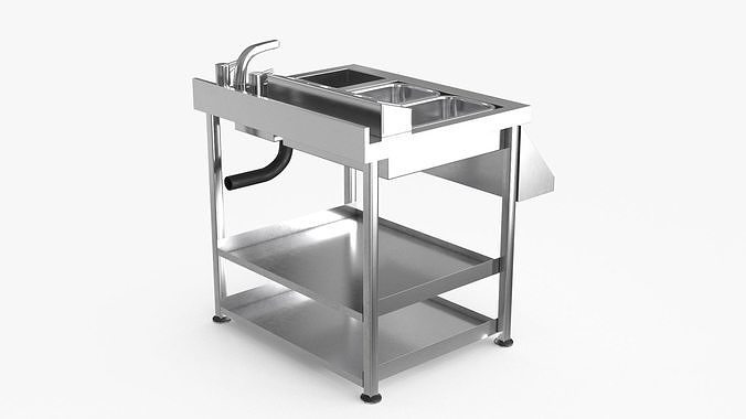 Under Bar Cocktail Station Low-poly 3D model 6