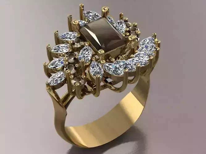 marquise diamond ring 03 3D print model