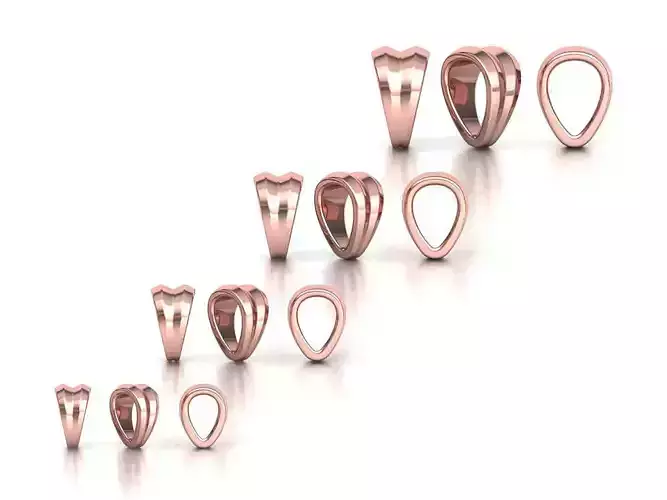 BAILS LOOP PACKAGE for Pendants Necklaces v8 3D print model