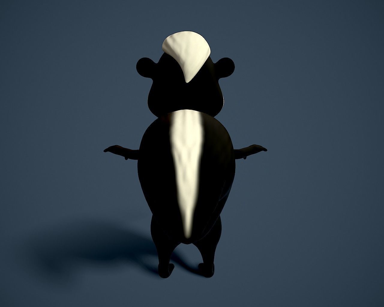 cartoon polecat Low-poly 3D model_7