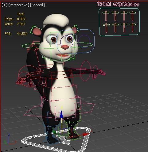 cartoon polecat Low-poly 3D model_11