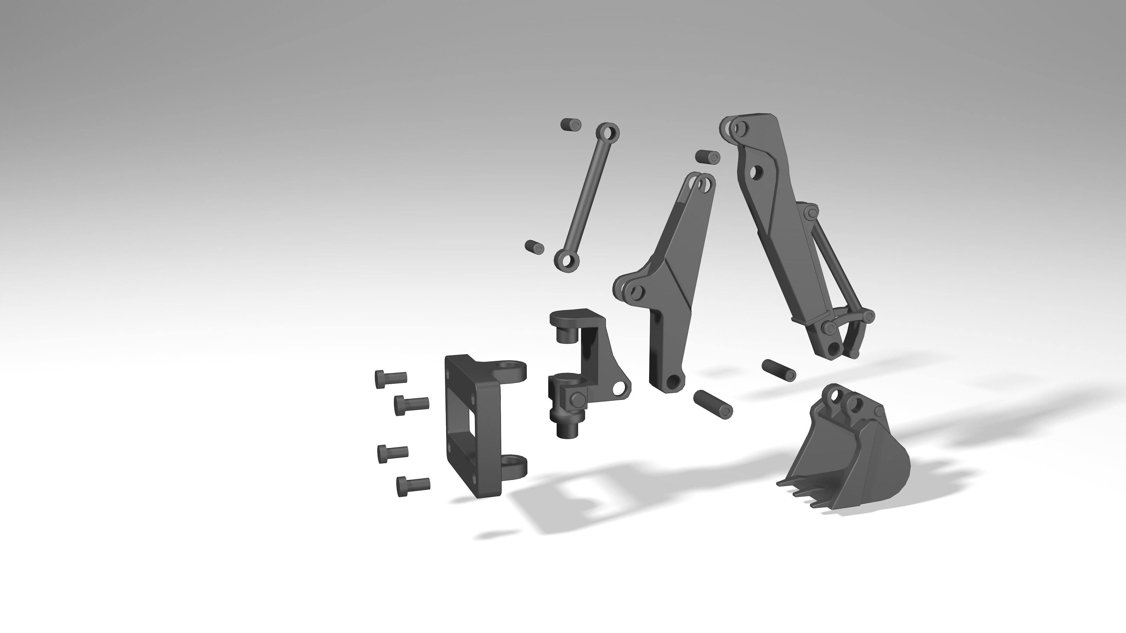 3d model tractor JCB-1CX  ver2 Low-poly 3D model_21