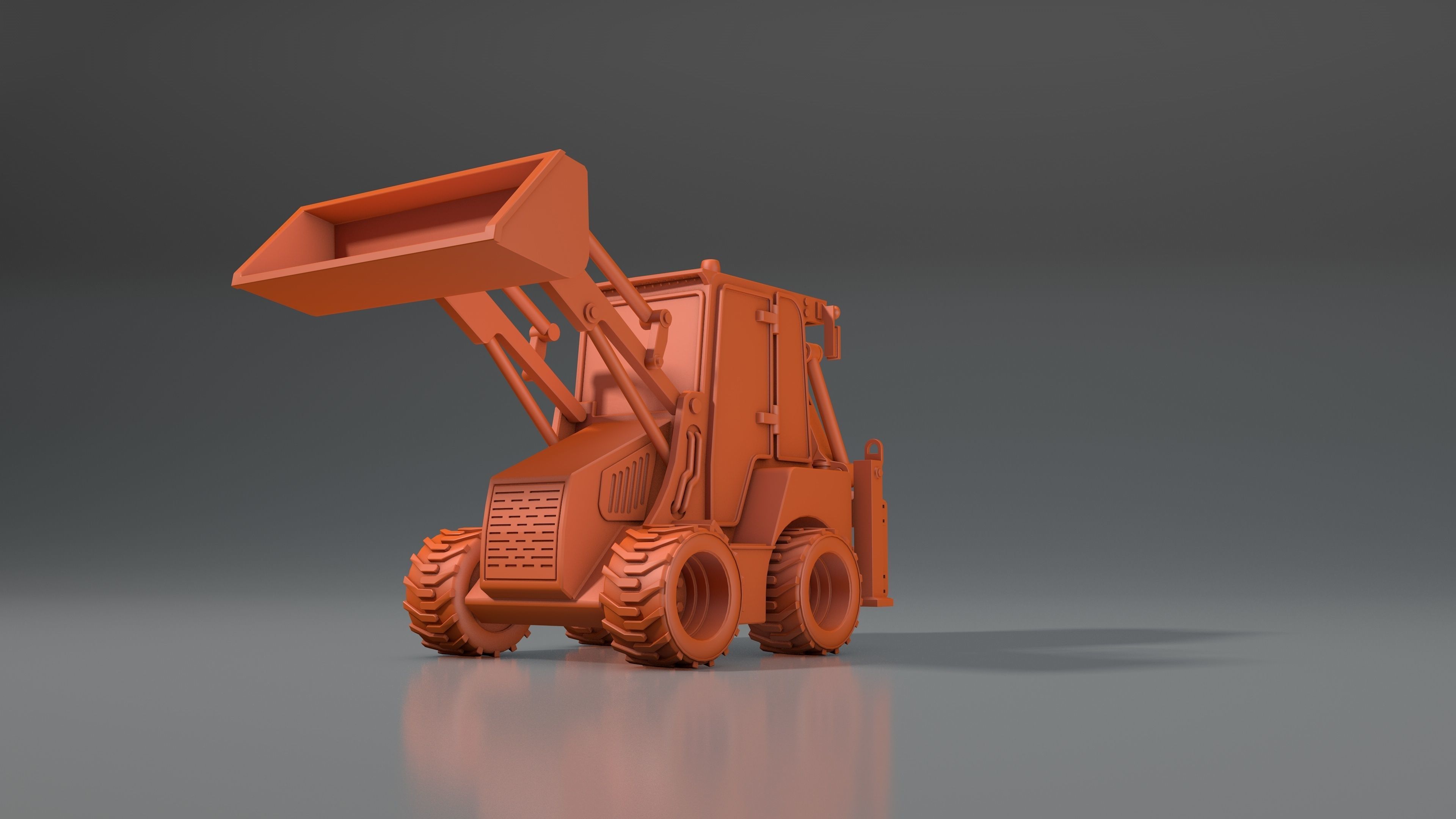 3d model tractor JCB-1CX  ver2 Low-poly 3D model_9