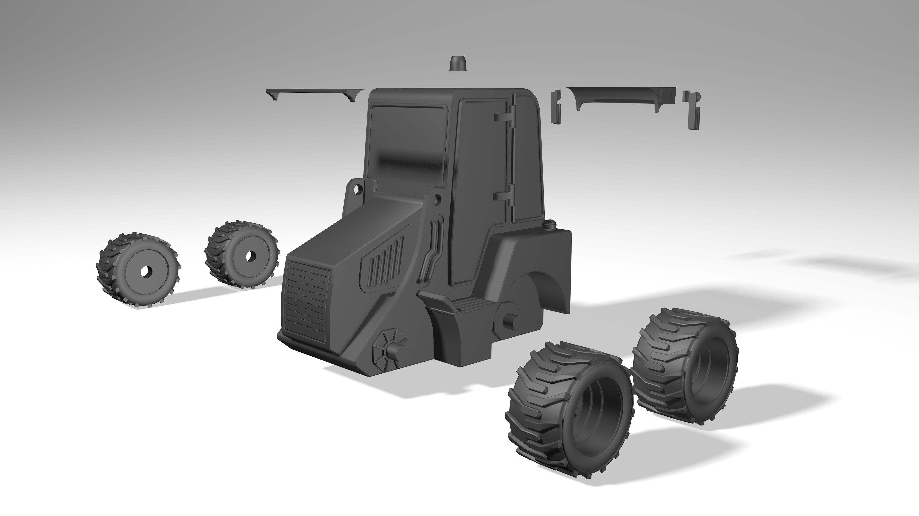 3d model tractor JCB-1CX  ver2 Low-poly 3D model_19