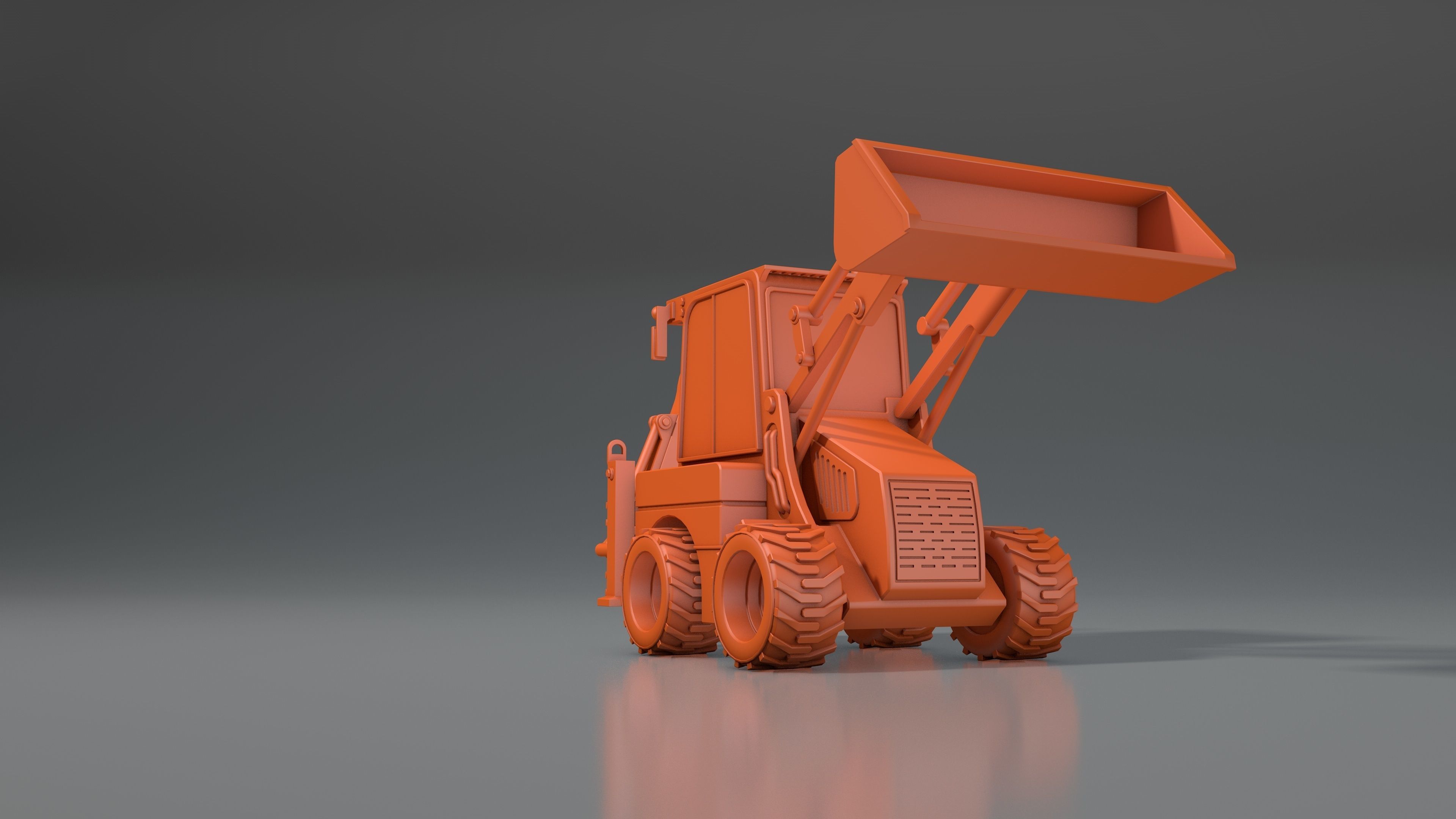3d model tractor JCB-1CX  ver2 Low-poly 3D model_7