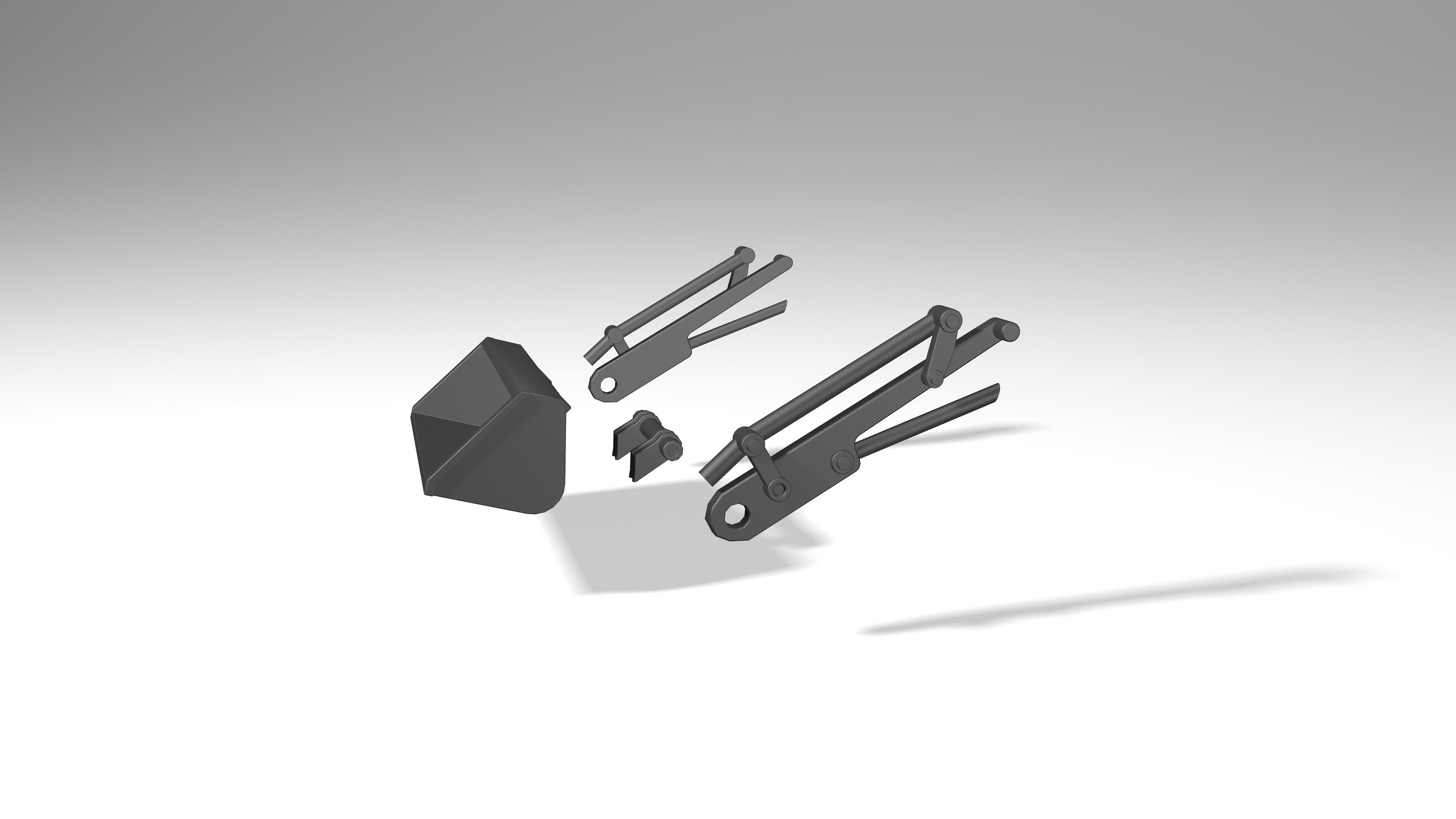 3d model tractor JCB-1CX  ver2 Low-poly 3D model_20