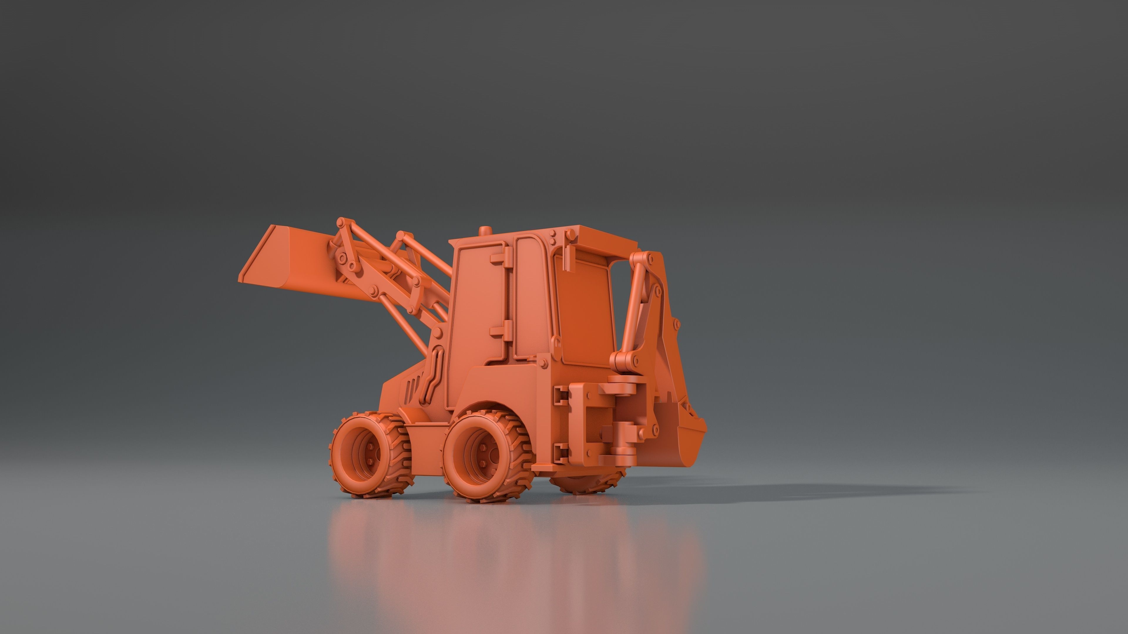 3d model tractor JCB-1CX  ver2 Low-poly 3D model_8