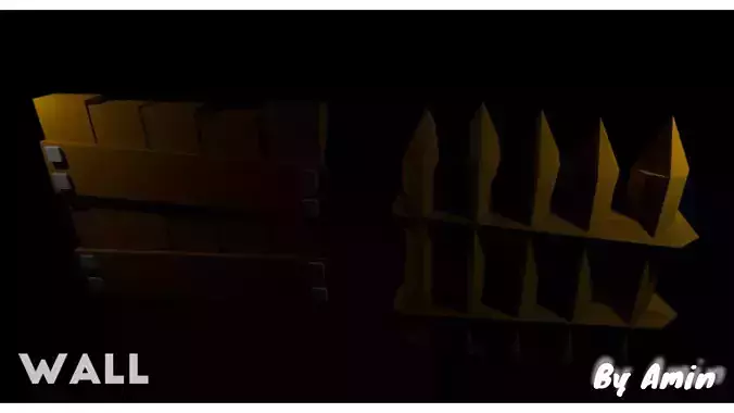 Wall low-poly with spikes