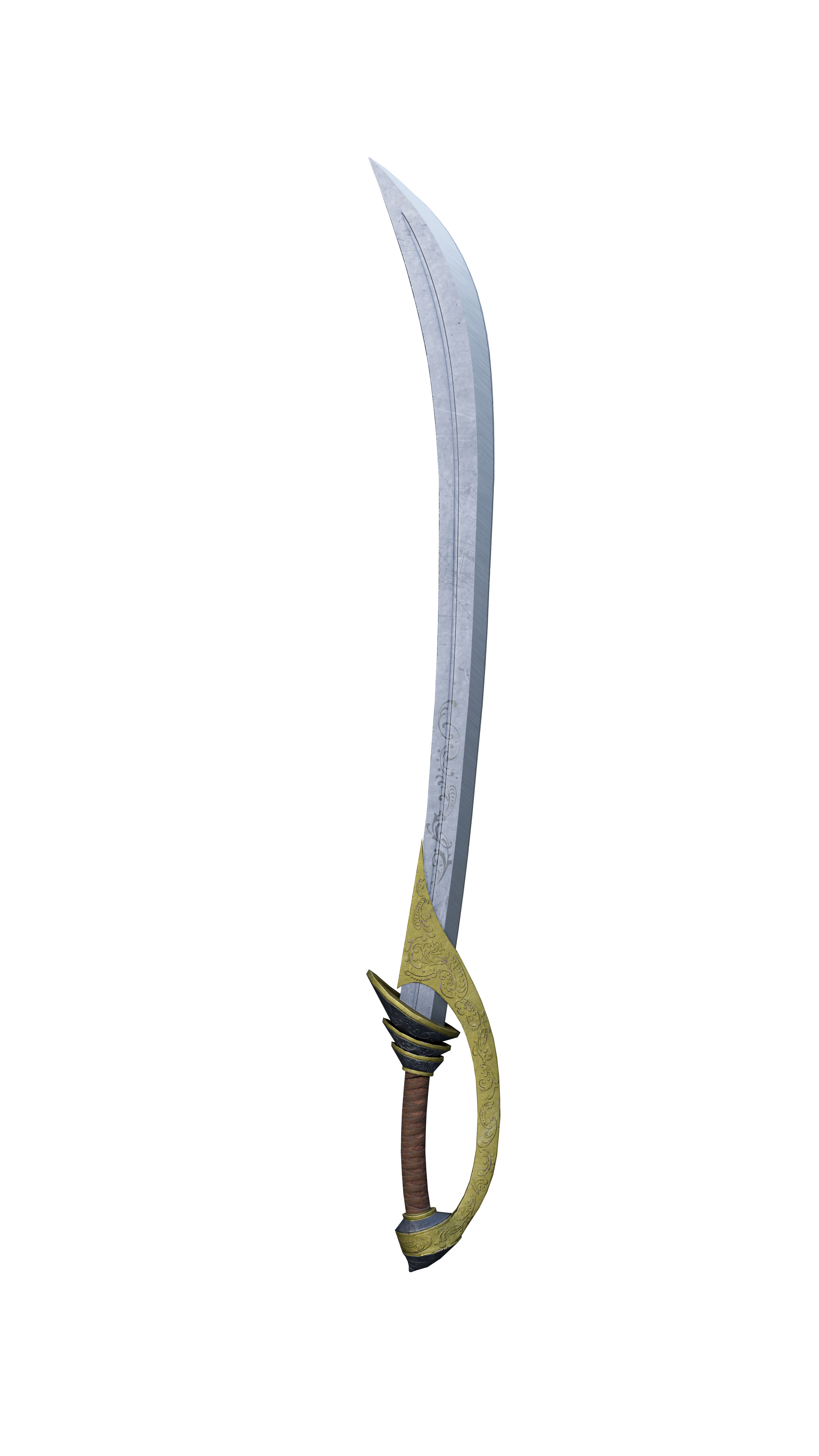low poly sword of sultan Low-poly 3D model_4
