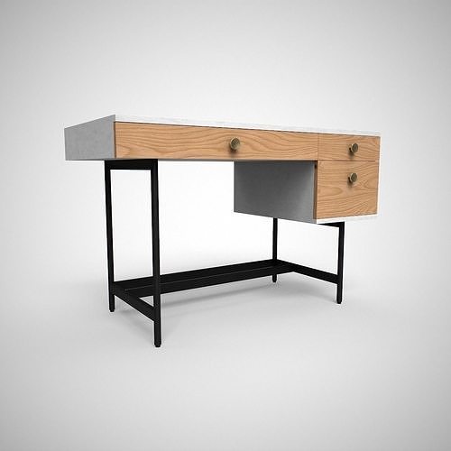 FELIX Study Table oak finish Low-poly 3D model