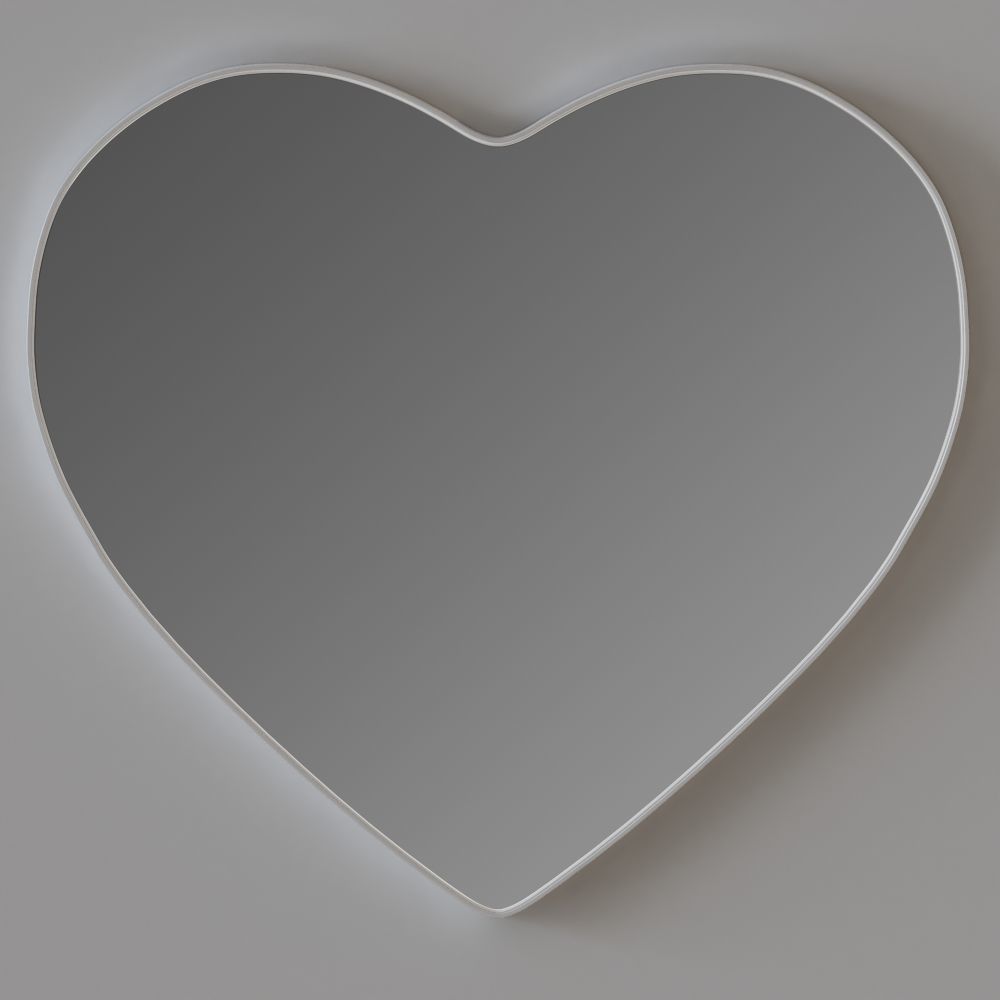 Framed LED Heart Mirror by Pottery Barn 3D model_1