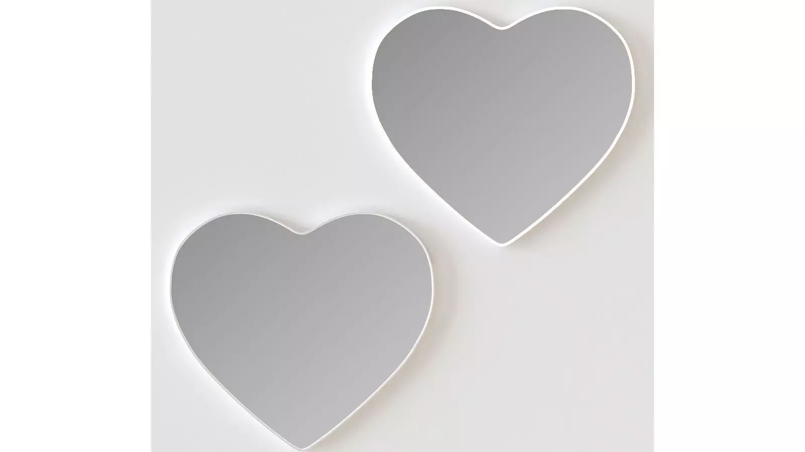 Framed LED Heart Mirror by Pottery Barn 3D model_0