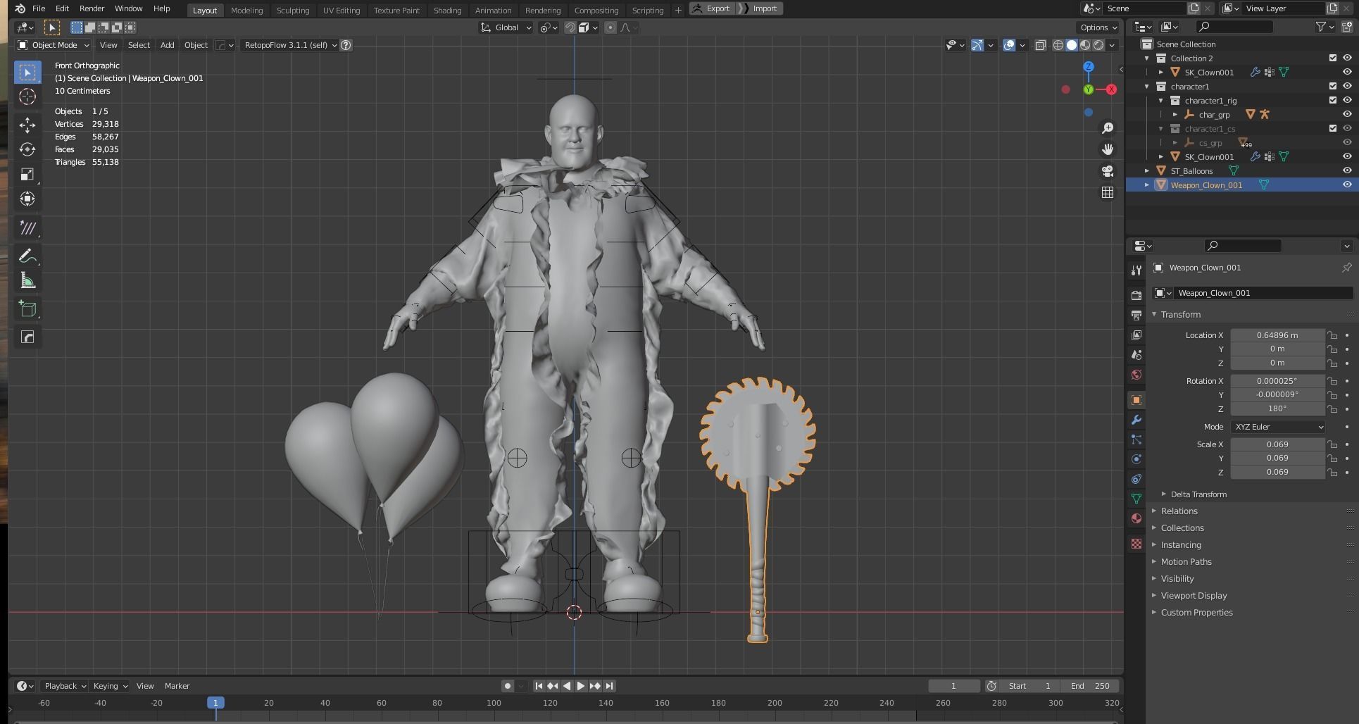 Clown Man - Game Ready Low-poly 3D model Low-poly 3D model Low-poly 3D model_14