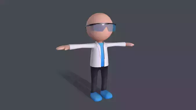 Low Poly The Scientist Stickman