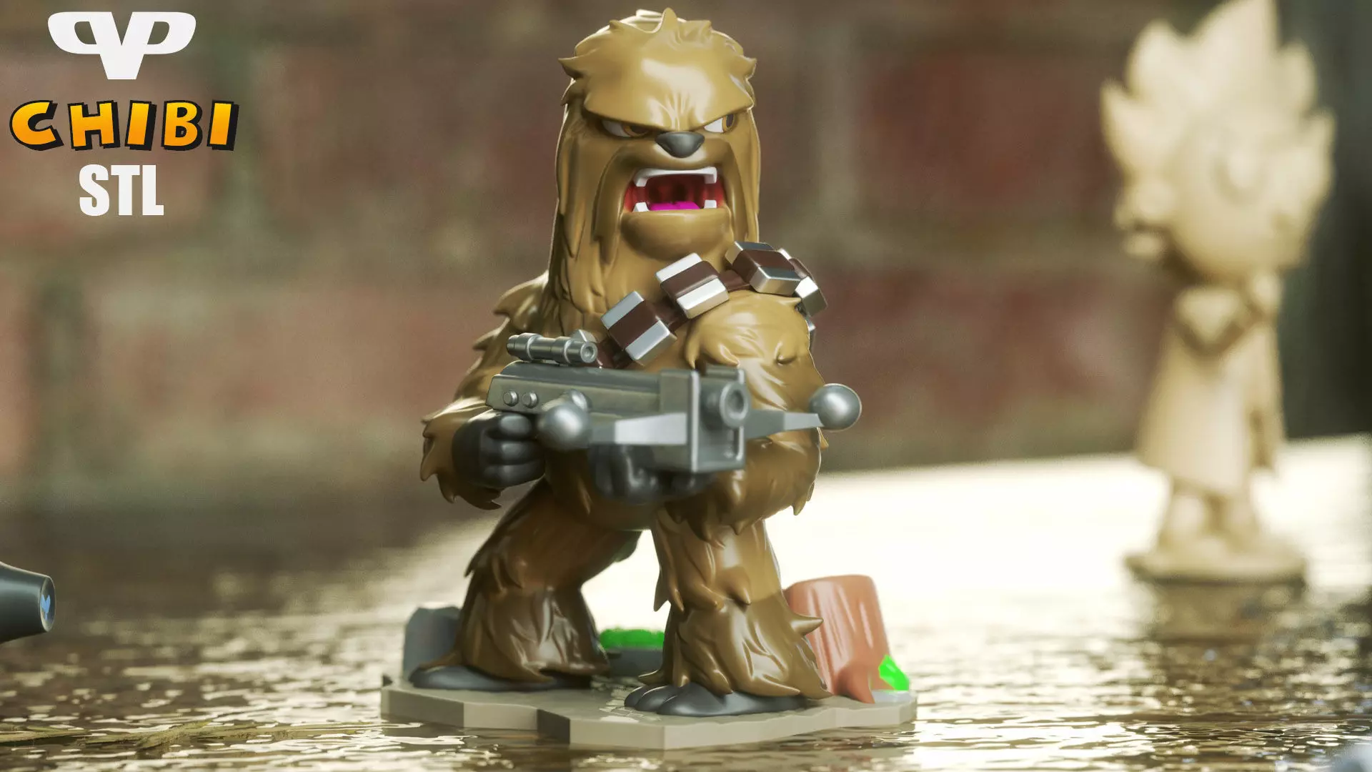Chewbacca Chibi for 3D Printing STL 3D print model_0
