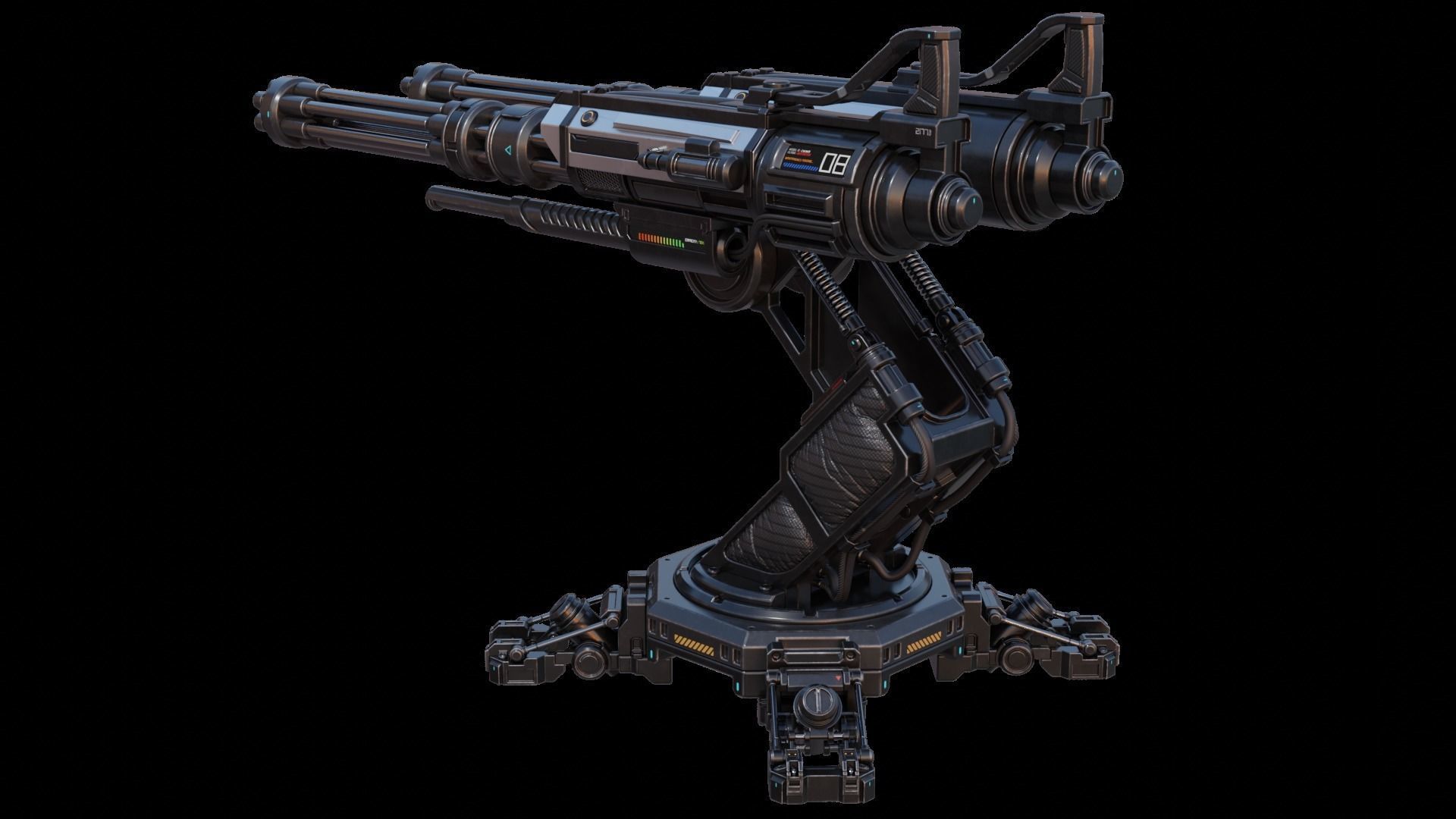 Sci-fi Turret 3D model_14