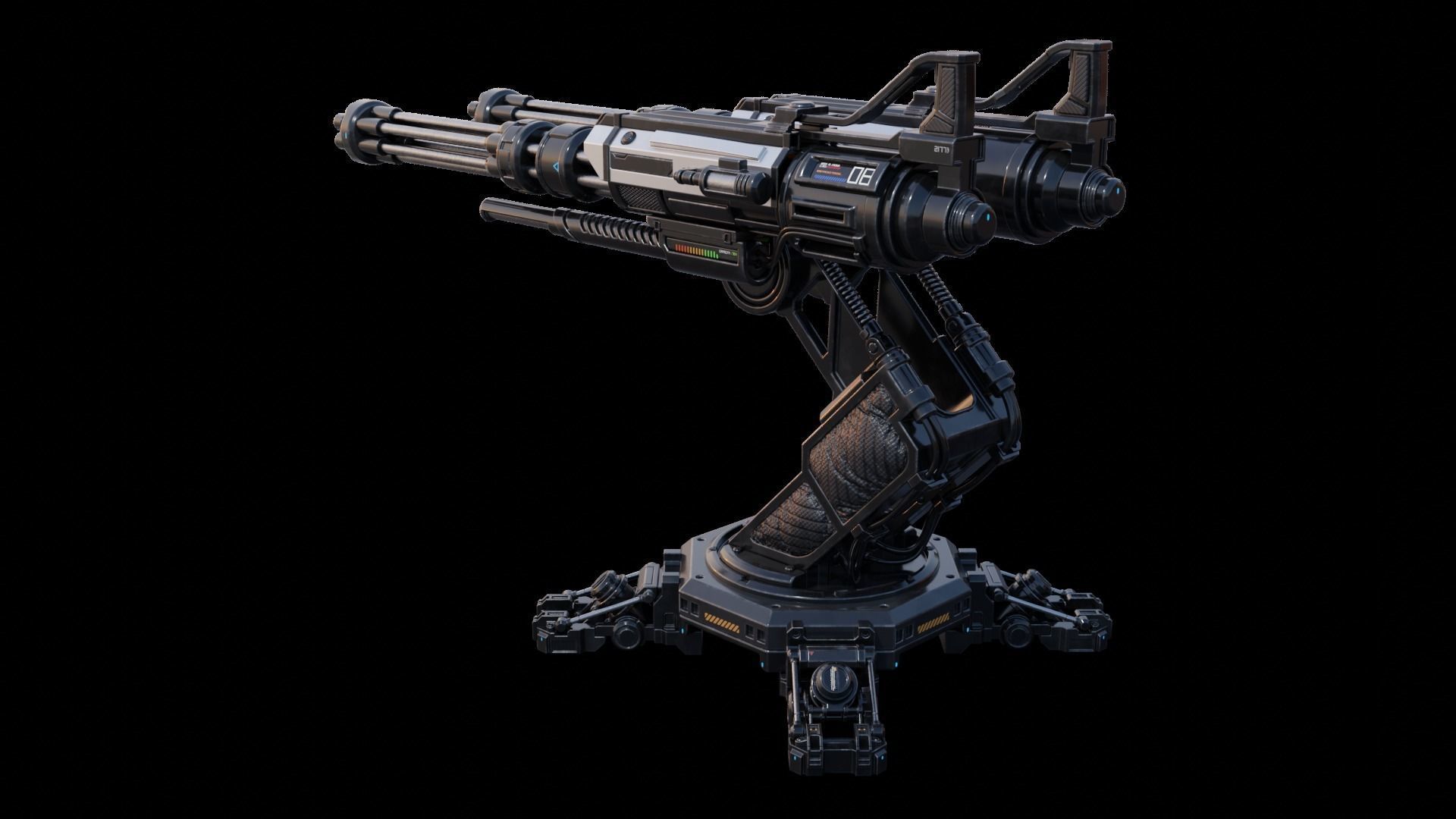 Sci-fi Turret 3D model_4