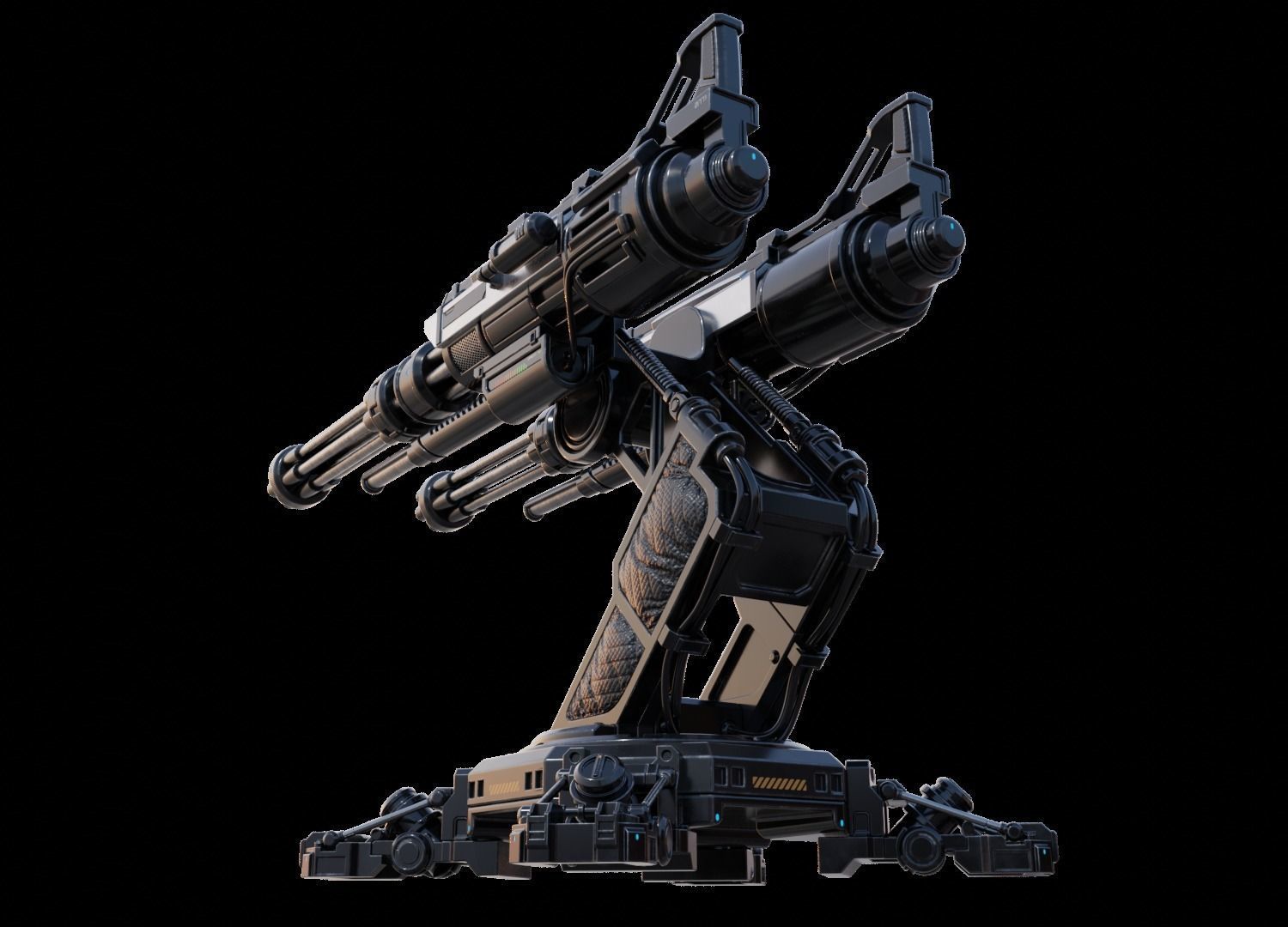 Sci-fi Turret 3D model_13