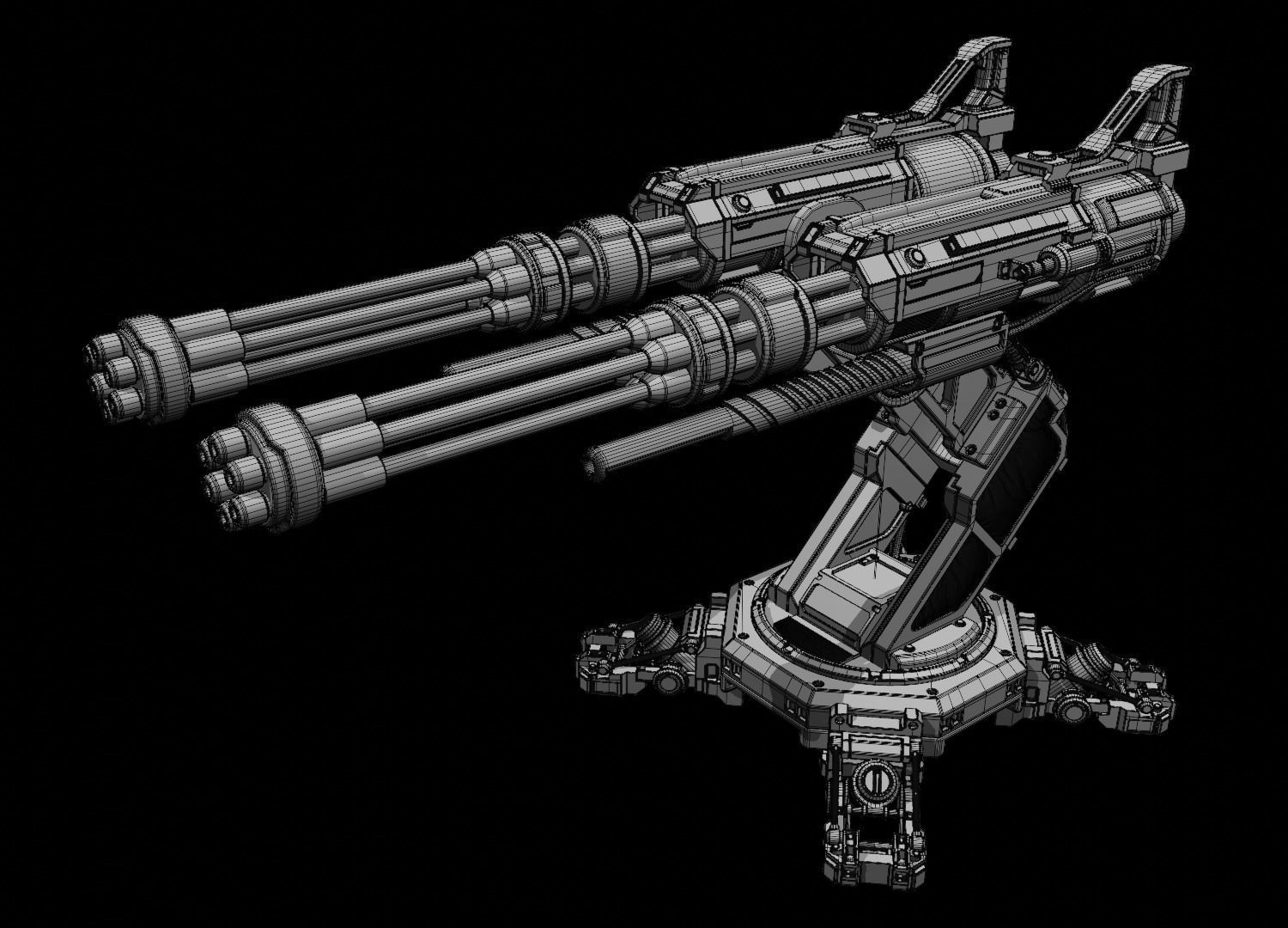 Sci-fi Turret 3D model_7