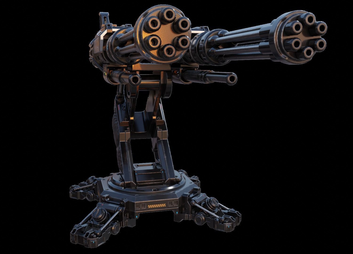 Sci-fi Turret 3D model_5