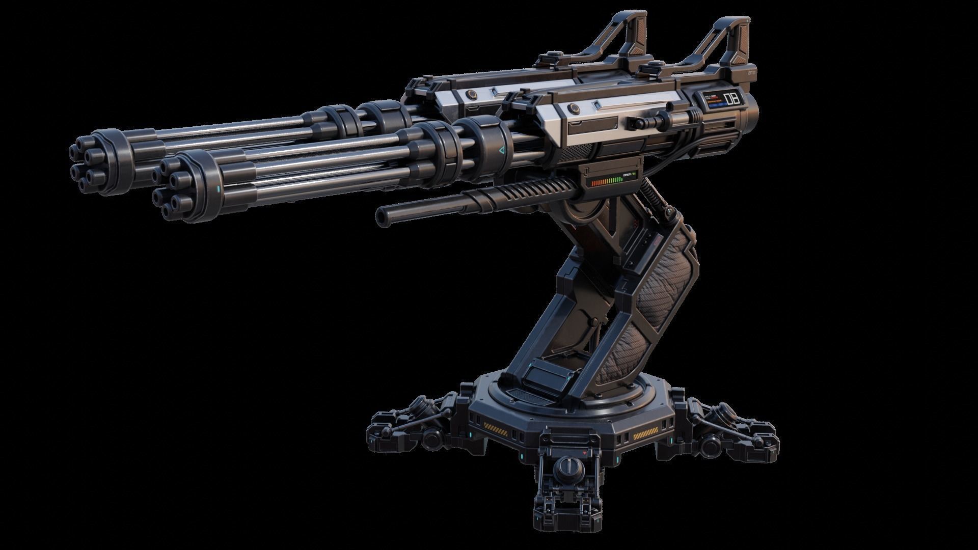 Sci-fi Turret 3D model_6