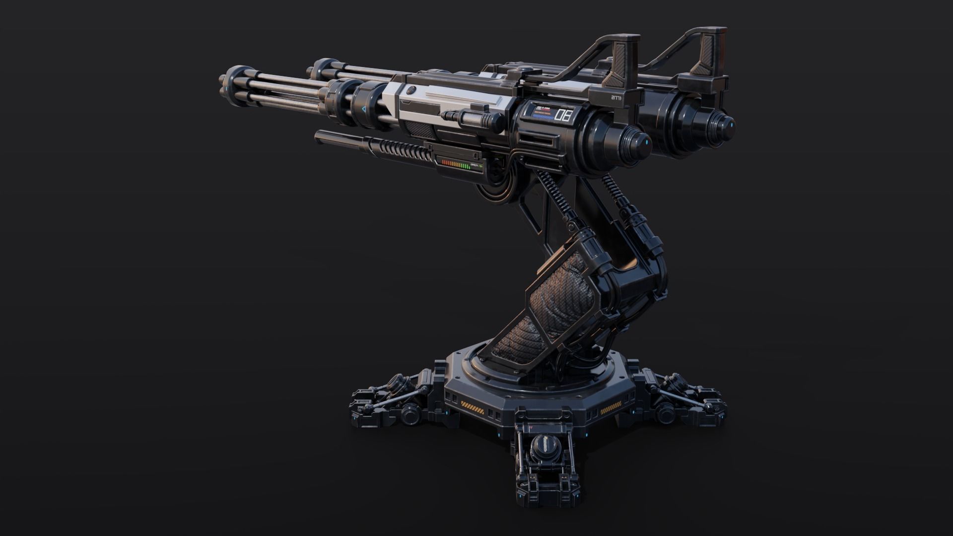 Sci-fi Turret 3D model_1